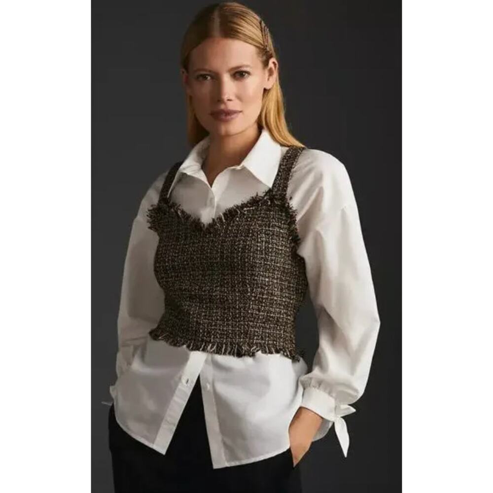 Anthropologie Mare Mare Tweed Crop Top